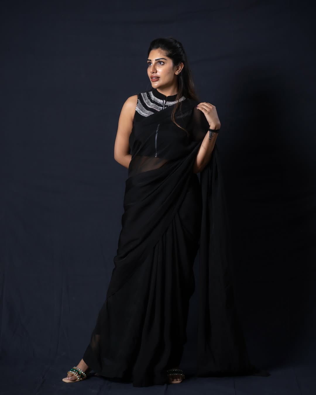 Supritha Stunning Looks in Black Saree