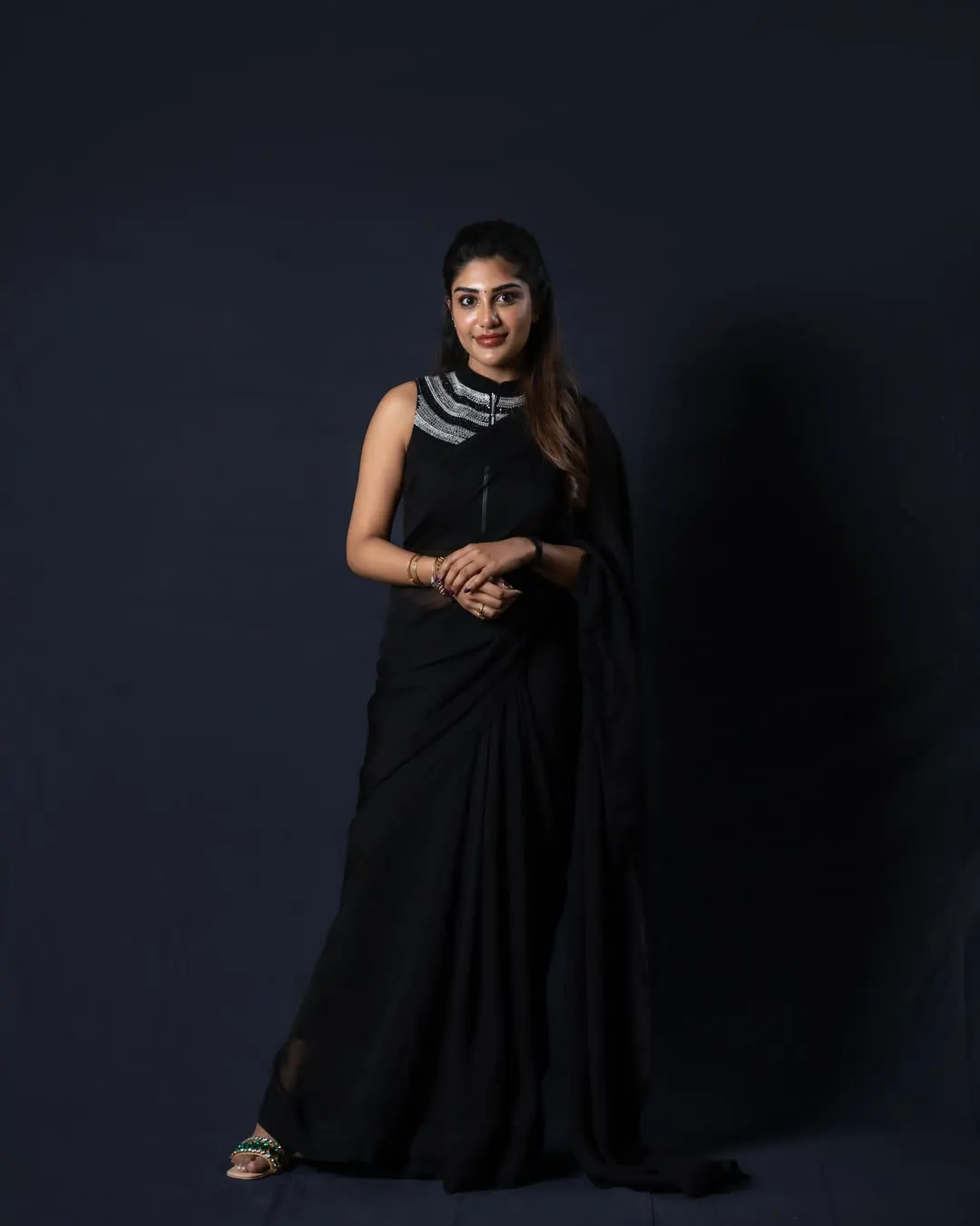 Supritha Stunning Looks in Black Saree