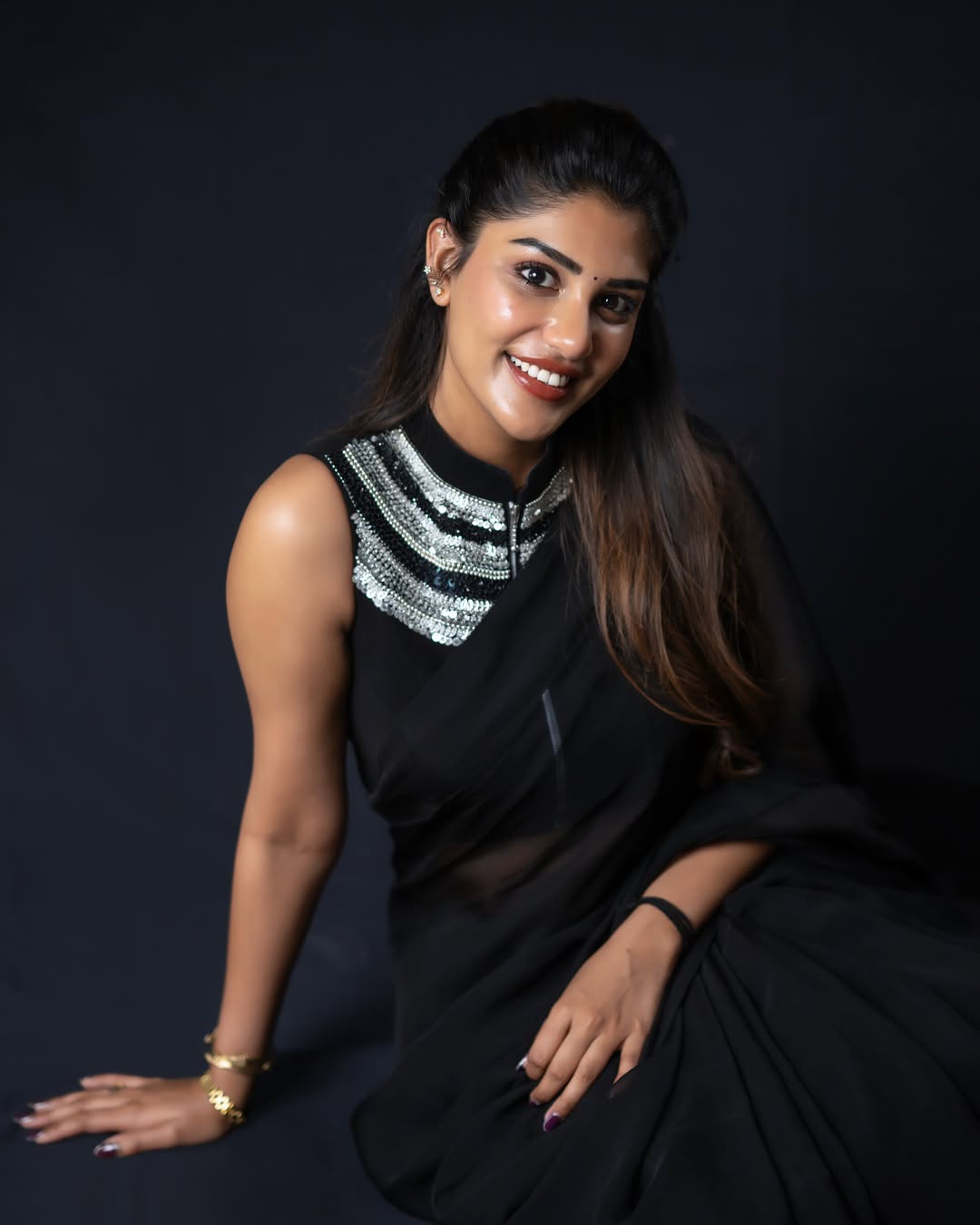 Supritha Stunning Looks in Black Saree