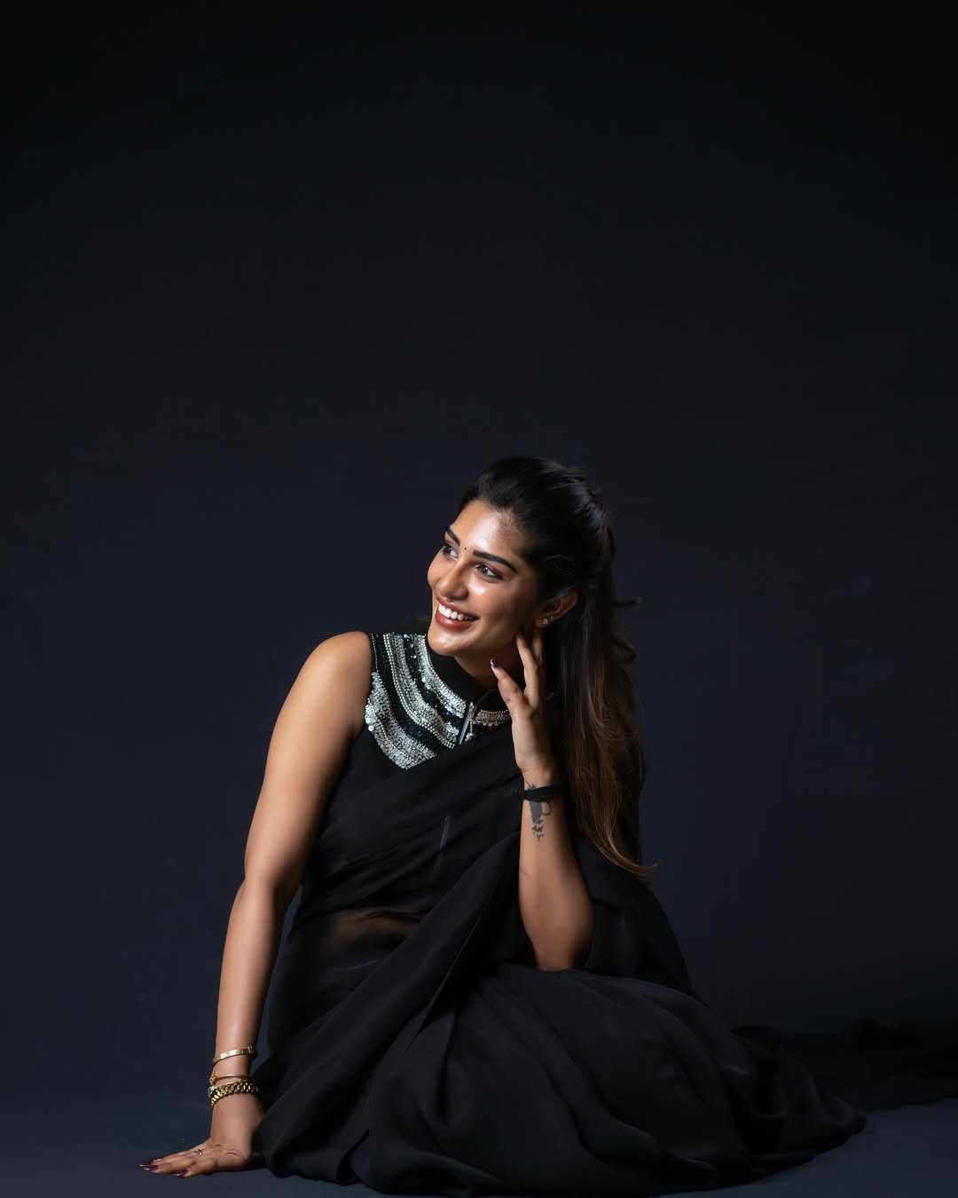Supritha Stunning Looks in Black Saree