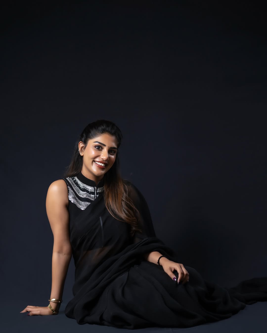 Supritha Stunning Looks in Black Saree