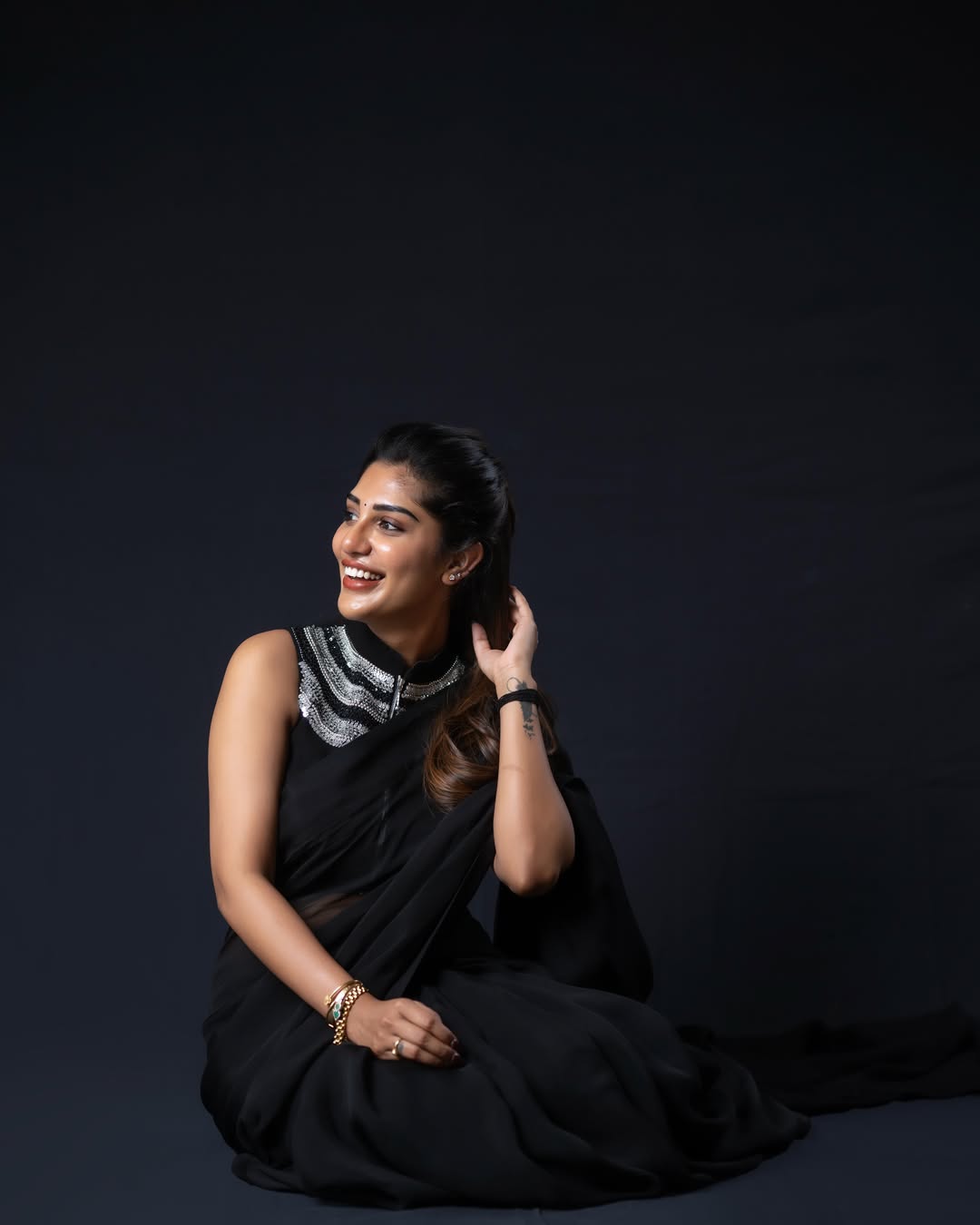 Supritha Stunning Looks in Black Saree