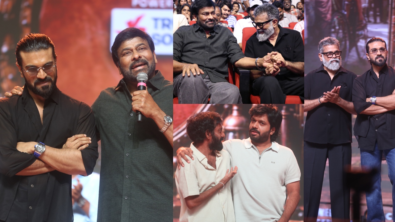 Peddi Mega Block Buster Event : మెగాస్టార్ గెస్ట్ గా.. రామ్ చరణ్ ‘పెద్ది’ బ్లాక్ బస్టర్ ఈవెంట్.. ఫొటోలు..