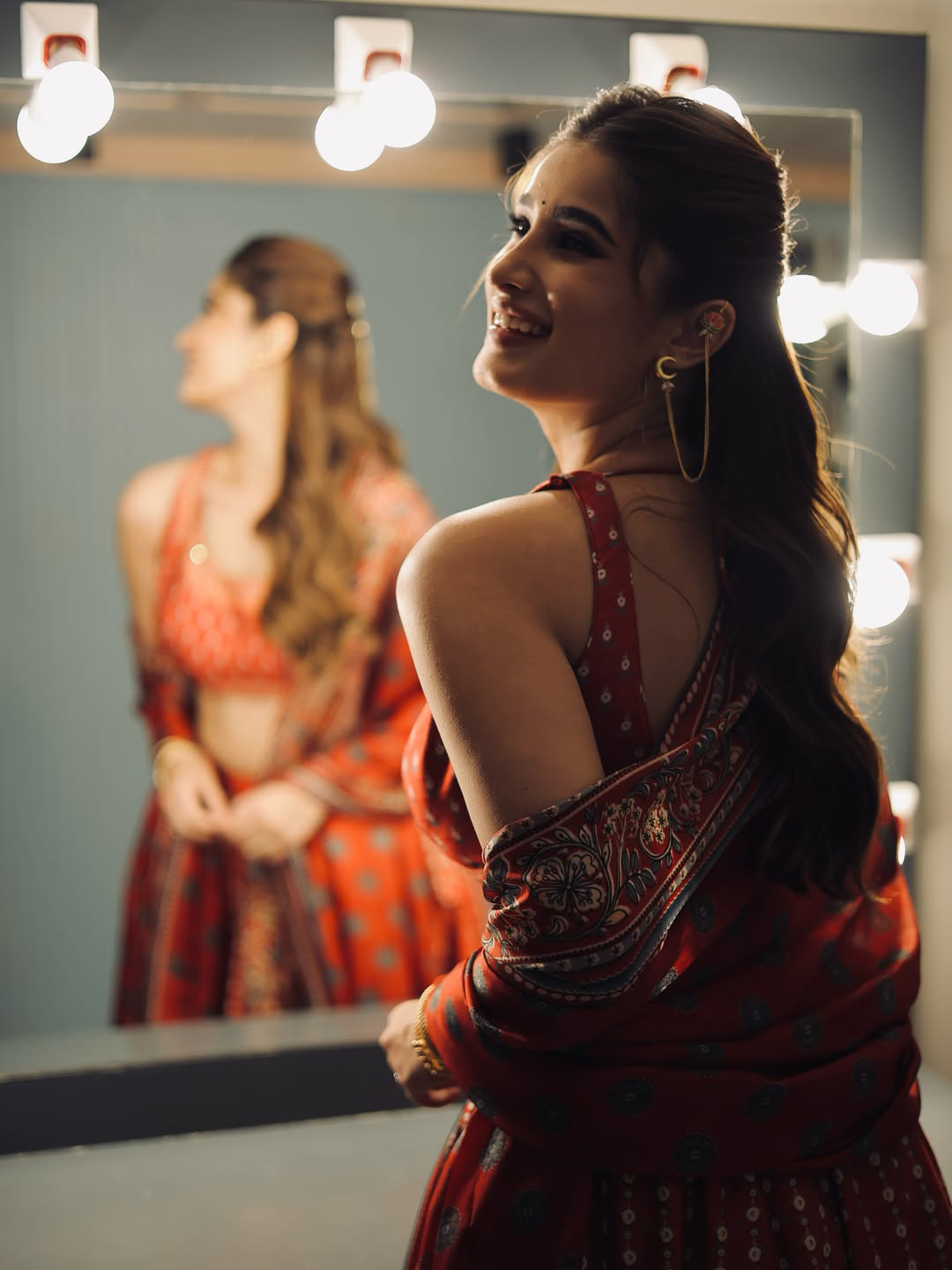 rasha thadani stunning looks in srinivasa mangapuram movie event