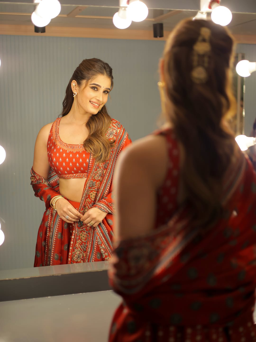 rasha thadani stunning looks in srinivasa mangapuram movie event