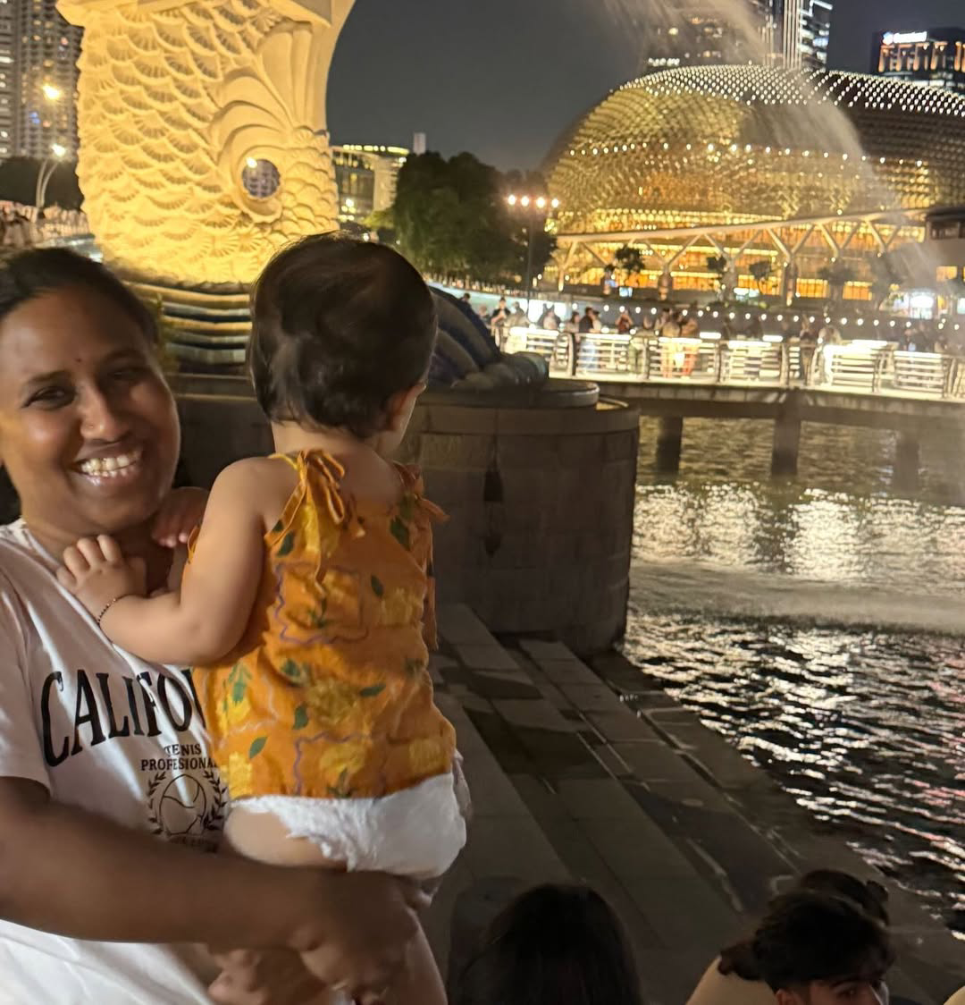 vishnu vishal and gutta jwala singapore vacation with daughter