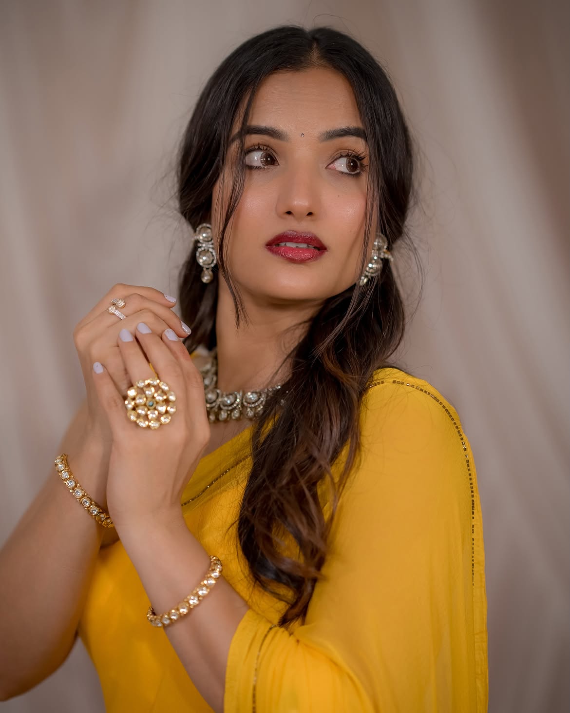 Siri Hanumanth Stunning Looks in Yellow Saree