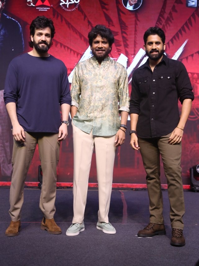 Akkineni Hero's Nagarjuna Naga Chaitanya Akhil in Lenin Blockbuster Vaibhavam Event