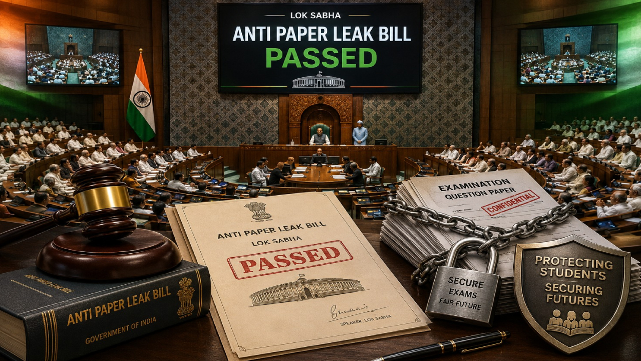 Anti-Paper Leak Bill : యాంటీ పేపర్ లీక్ బిల్లుకు లోక్‌సభలో ఆమోదం.. లీక్ పాల్పడితే పదేళ్ల జైలు.. రూ. 10 కోట్ల జరిమానా!