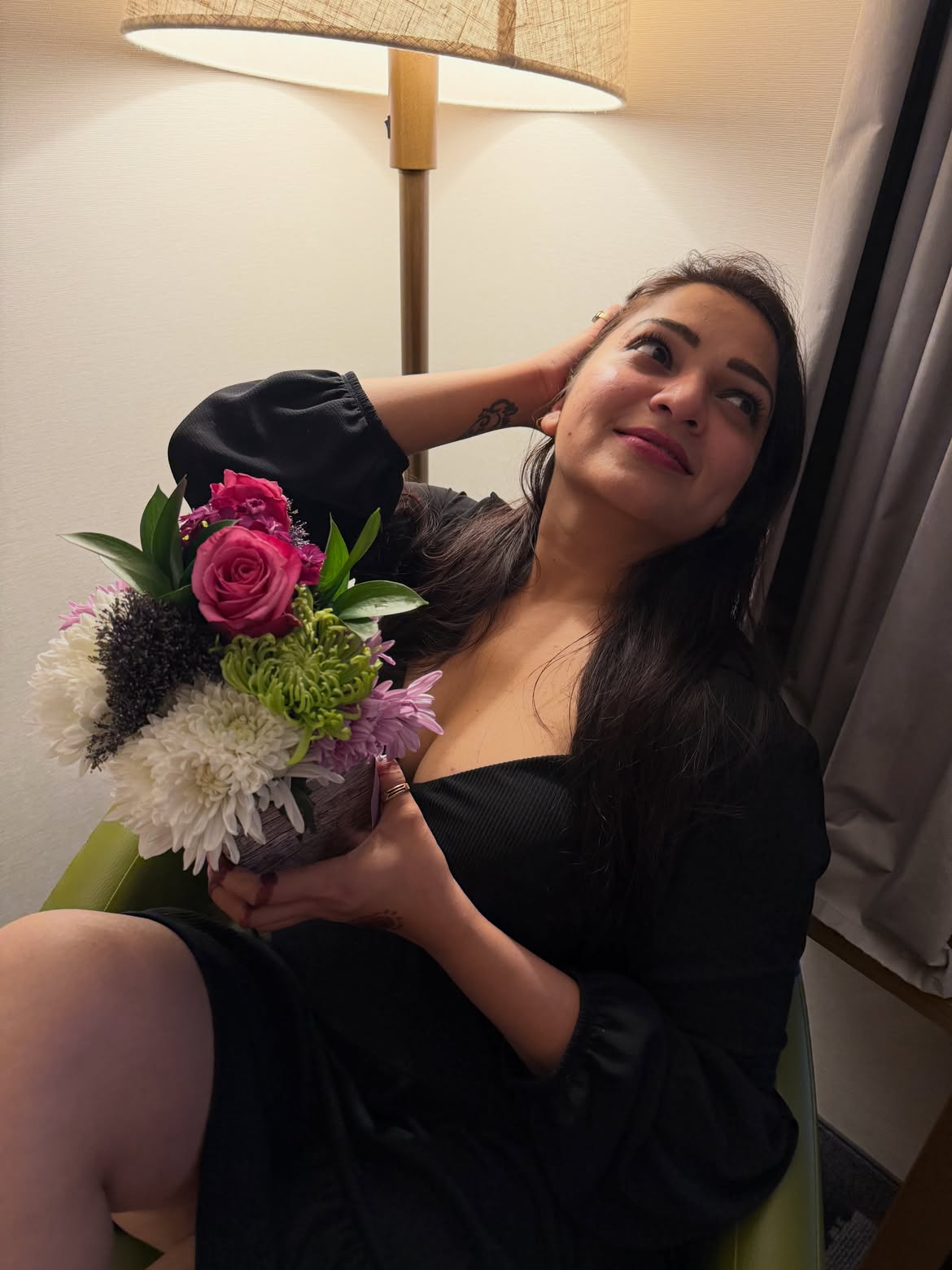 Ashwini Sree Bold Poses in Black Dress