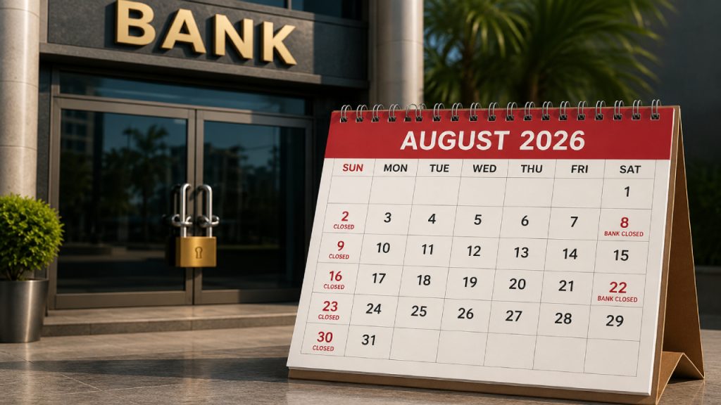 Bank Holidays August 2026 : ఆగస్టులో బ్యాంకు పని ఉందా? 14 రోజులు బ్యాంకులకు సెలవులు.. ఈ తేదీల్లో వెళ్లొద్దు.. ఫుల్ లిస్ట్!