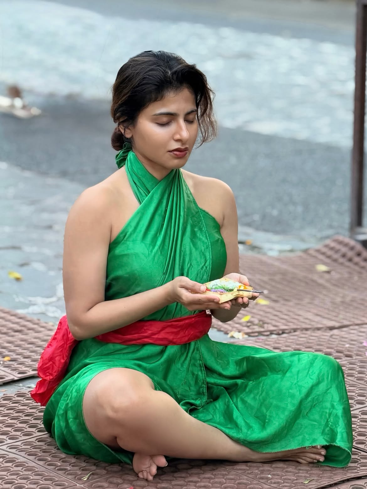 Iswarya Menon Pooja in Bali Vacation