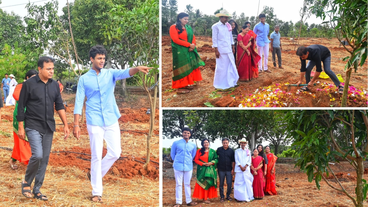 KTR 50th Birthday: 50వ పుట్టిన రోజు.. కేసీఆర్‌తో క‌లిసి వ్య‌వ‌సాయ క్షేత్రంలో మాజీ మంత్రి కేటీఆర్‌.. ఫోటోలు వైర‌ల్‌..