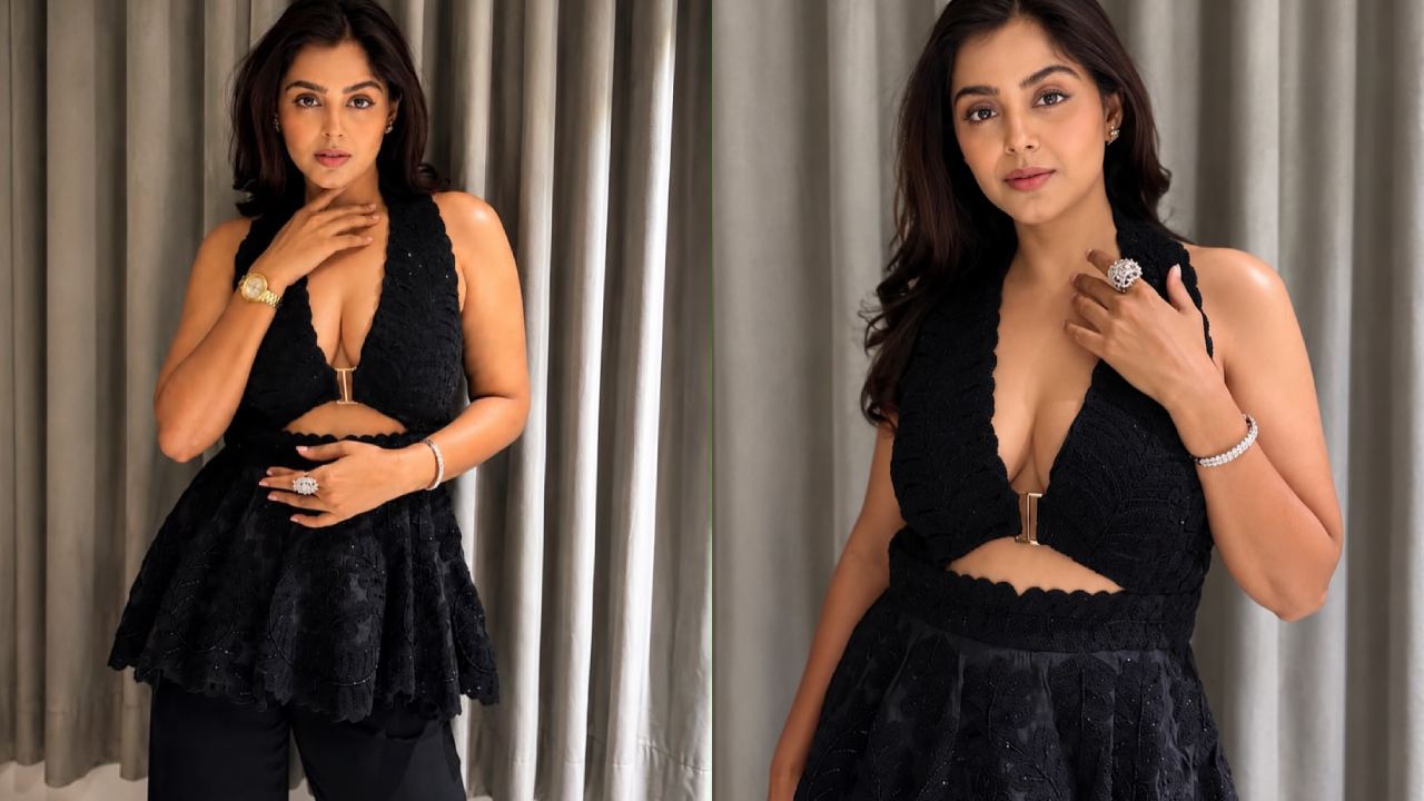 Monaal Gajjar : బ్లాక్ డ్రెస్‌లో మెస్మరైజ్ చేస్తున్న మోనాల్ గజ్జర్.. ఫొటోలు..