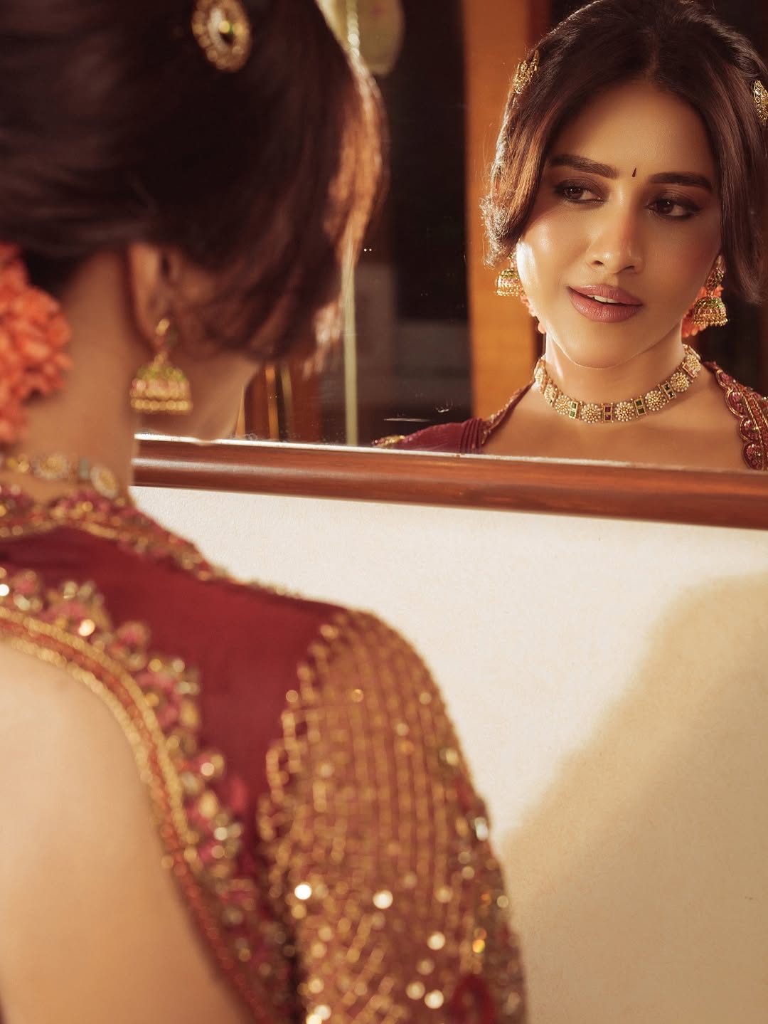 Nabha Natesh Stunning Looks in Half Saree