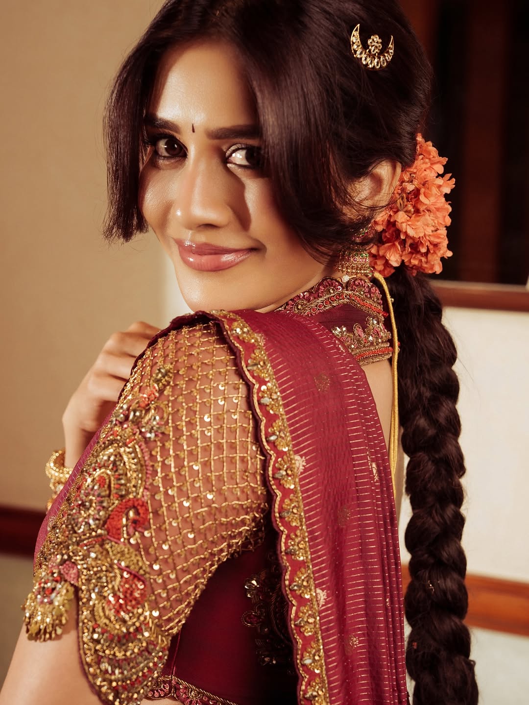 Nabha Natesh Stunning Looks in Half Saree