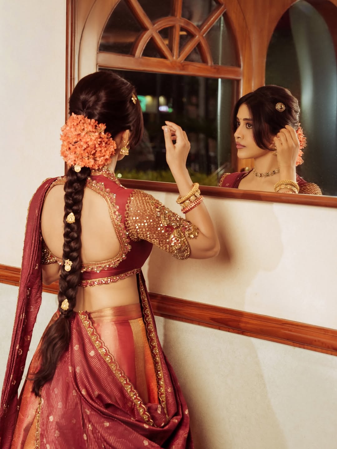 Nabha Natesh Stunning Looks in Half Saree