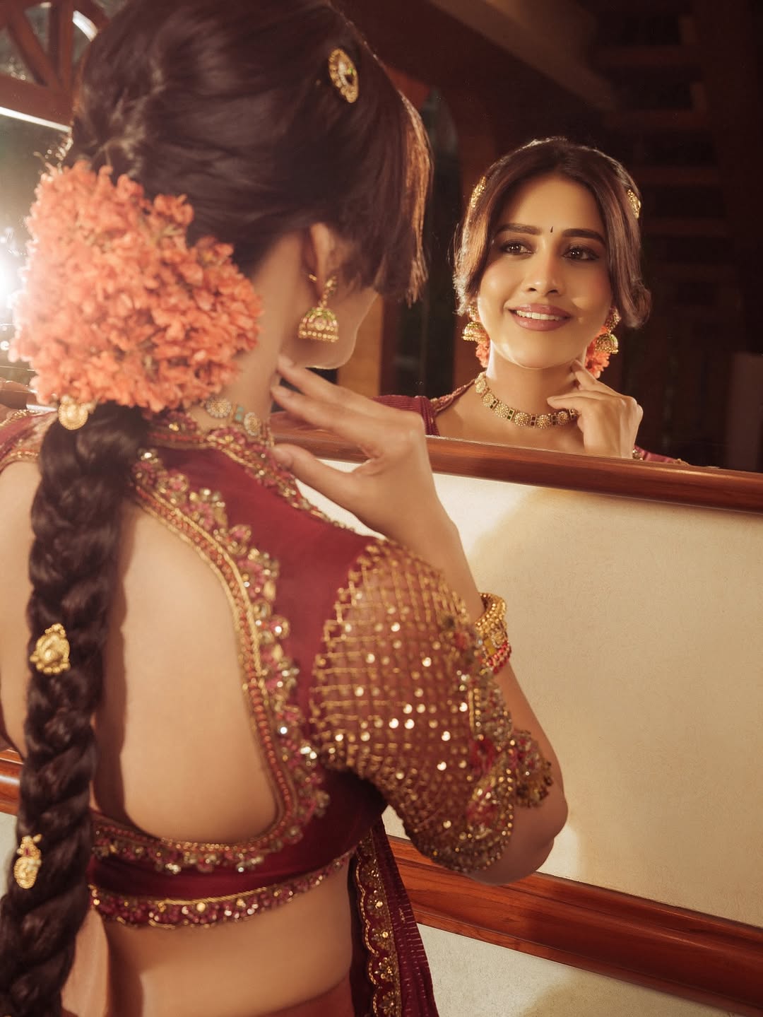 Nabha Natesh Stunning Looks in Half Saree