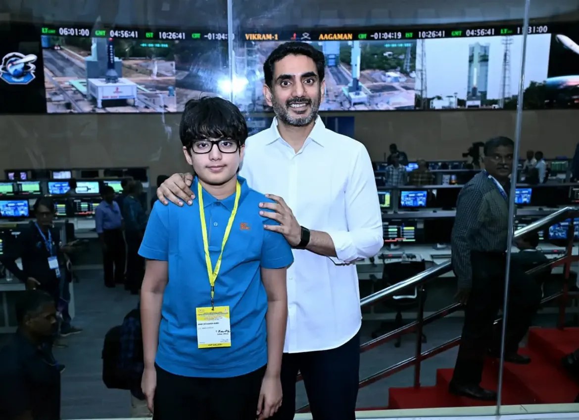 Nara Lokesh Visits Sriharikota with his Son Devansh