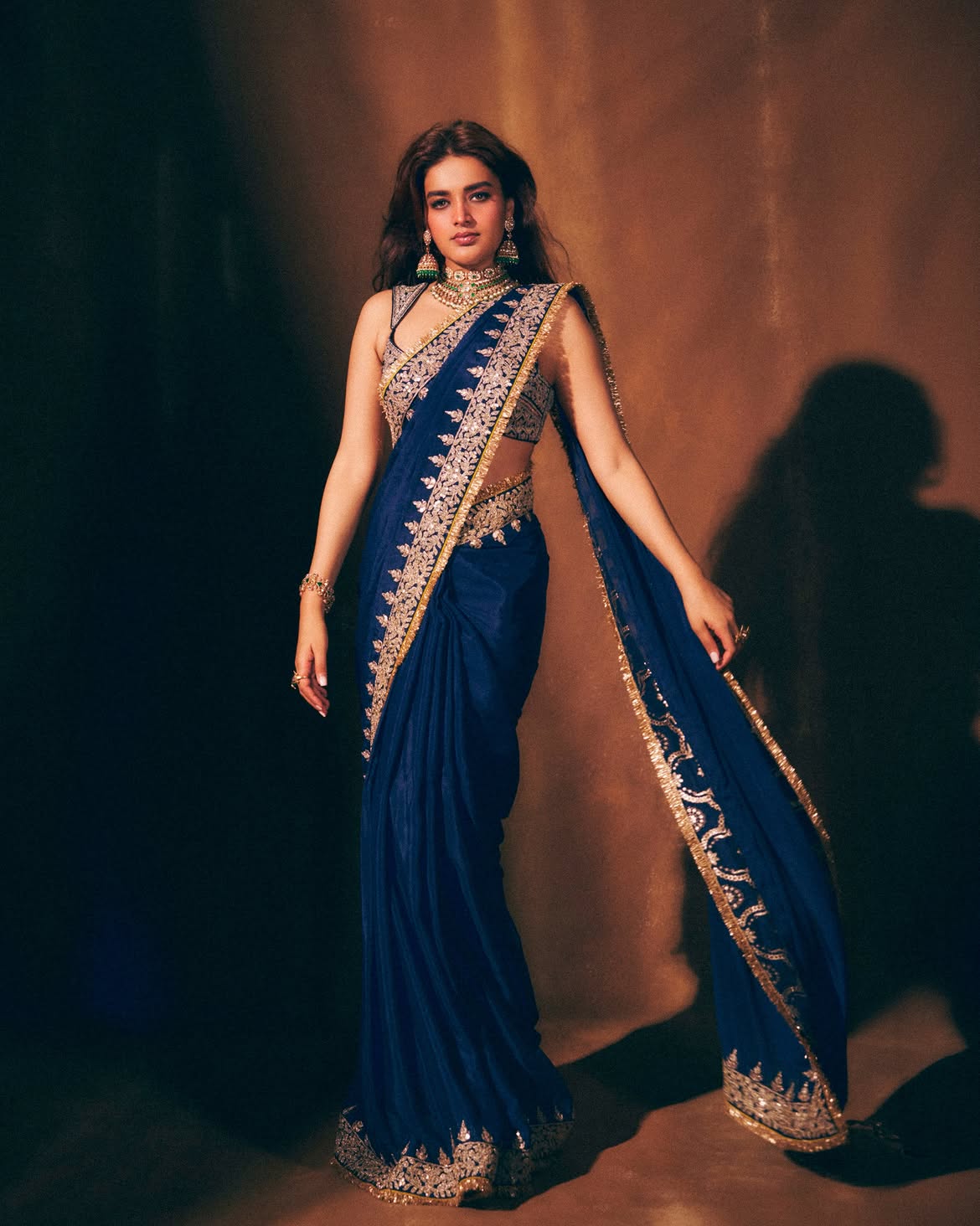 Nidhhi Agerwal Shines in Saree Looks