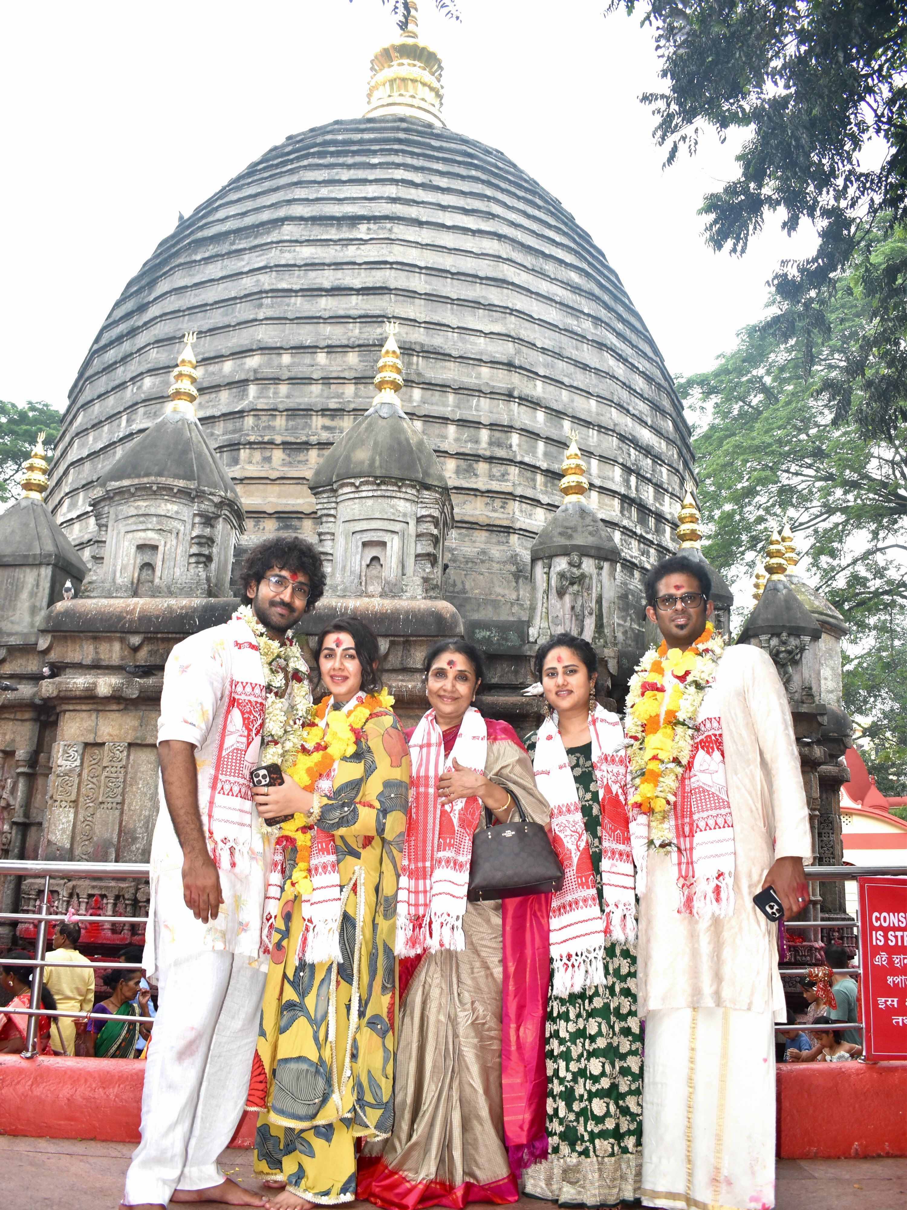Aadhi pinishetty Nikki Galrani Visits Assam Kamakhya Temple