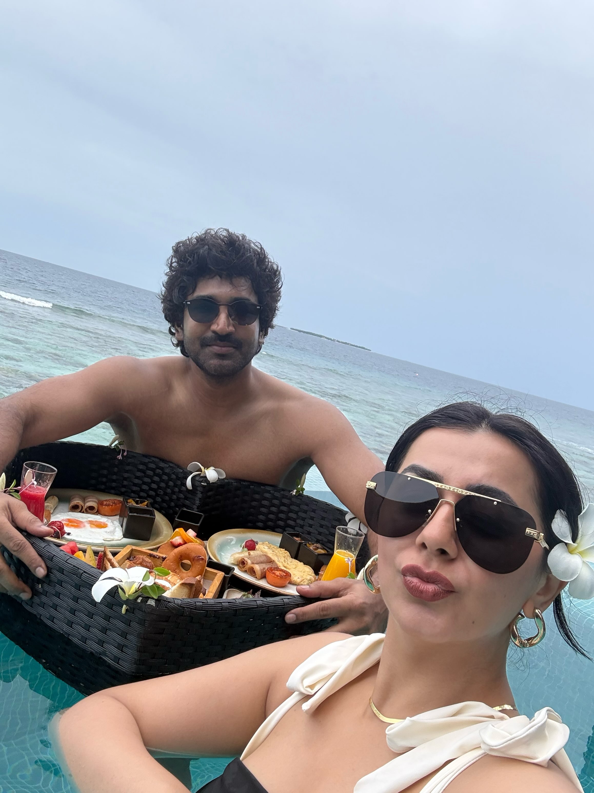 Nikkii Galrani Aadhi Pinishetty Enjoying Maldives Vacation