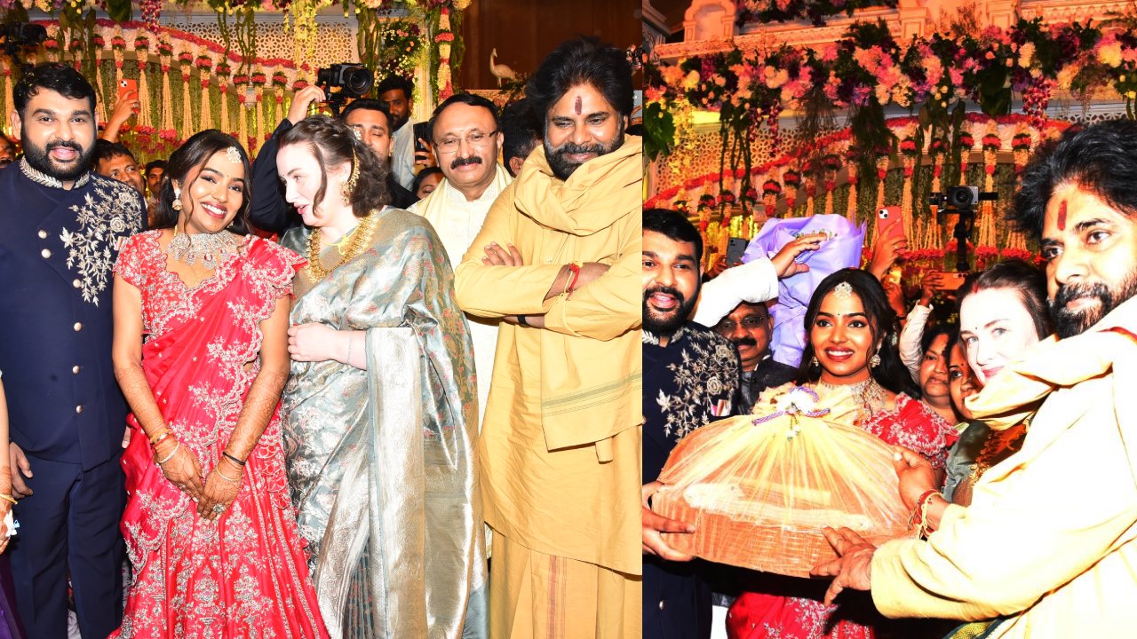 Pawan Kalyan : మెహర్ రమేష్ కూతురి పెళ్లి వేడుక.. భార్యతో కలిసి సందడి చేసిన పవన్ కళ్యాణ్.. ఫొటోలు వైరల్..