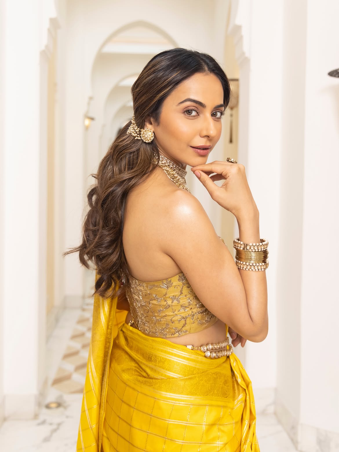 Rakul Preet Singh Stunning Looks in Saree for Ramayana Event