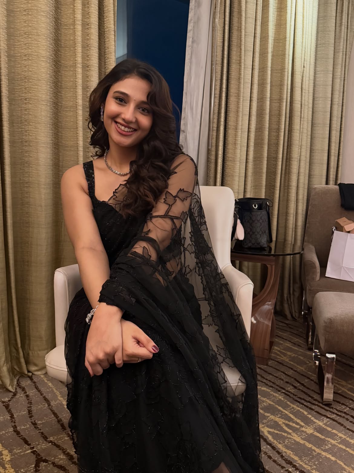 Ritika Nayak Stunning Looks in Black Saree