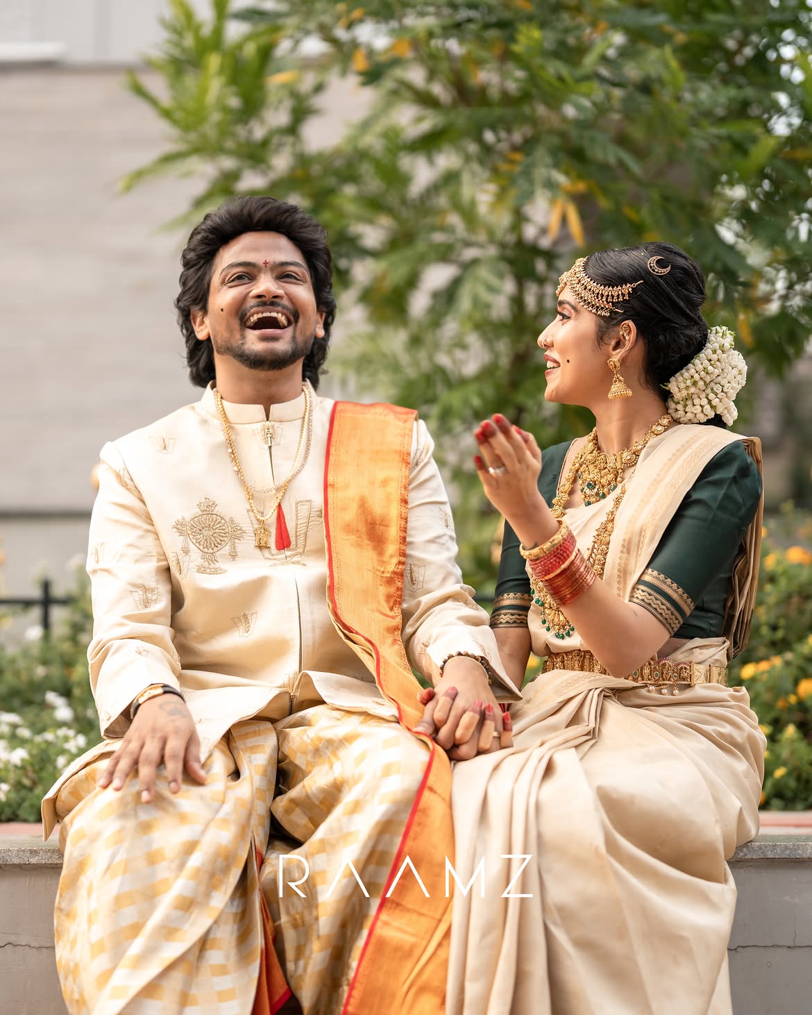 Shanmukh Jaswanth Shares Photos with wife Vaishanvi in Wedding Dress