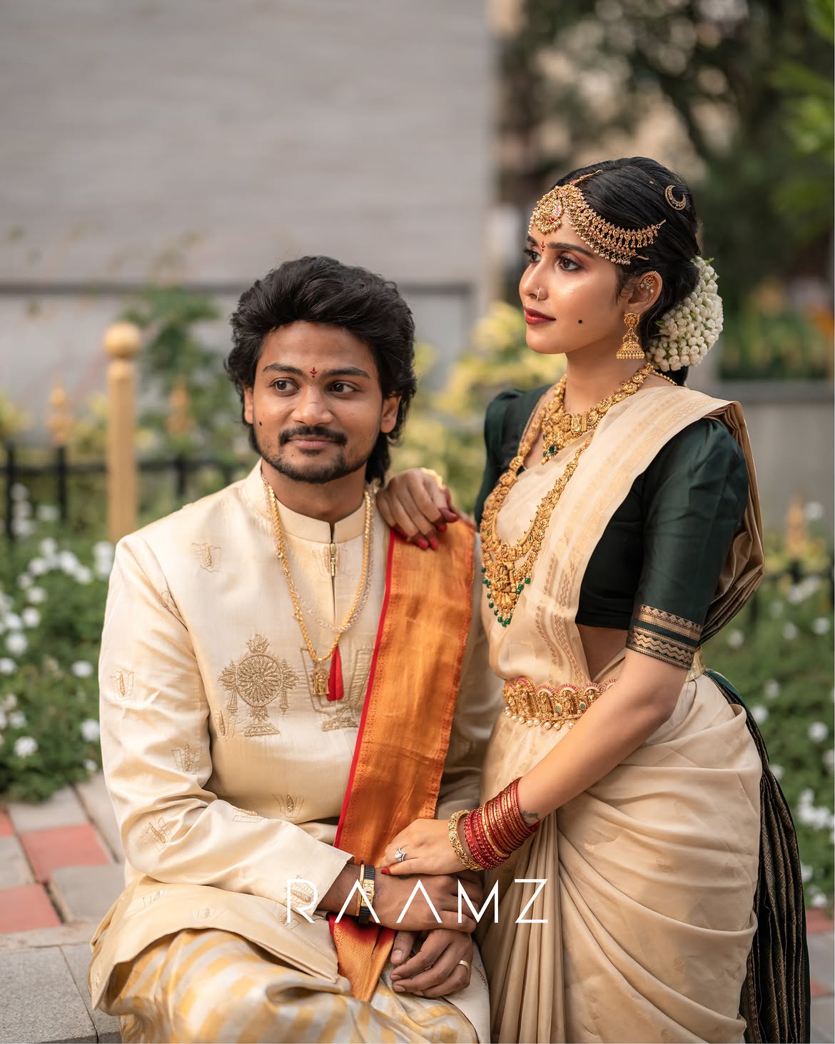 Shanmukh Jaswanth Shares Photos with wife Vaishanvi in Wedding Dress