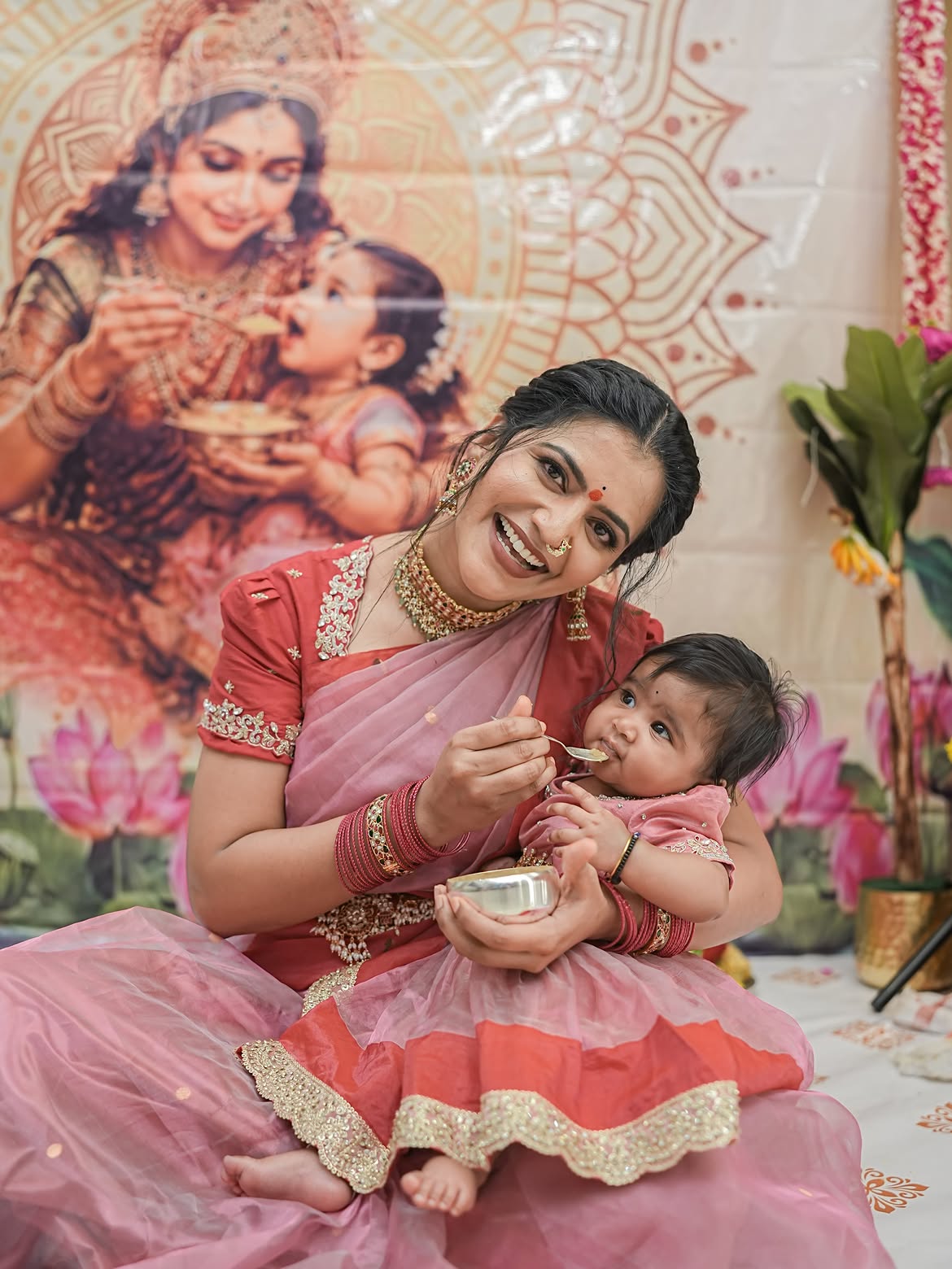 Shiva Jyothi Shares Daughter Annaprasana Photos