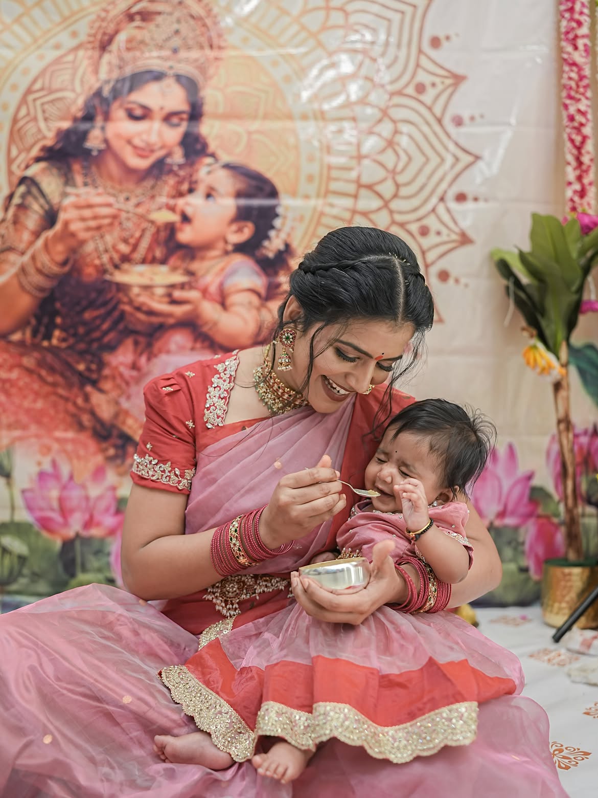 Shiva Jyothi Shares Daughter Annaprasana Photos