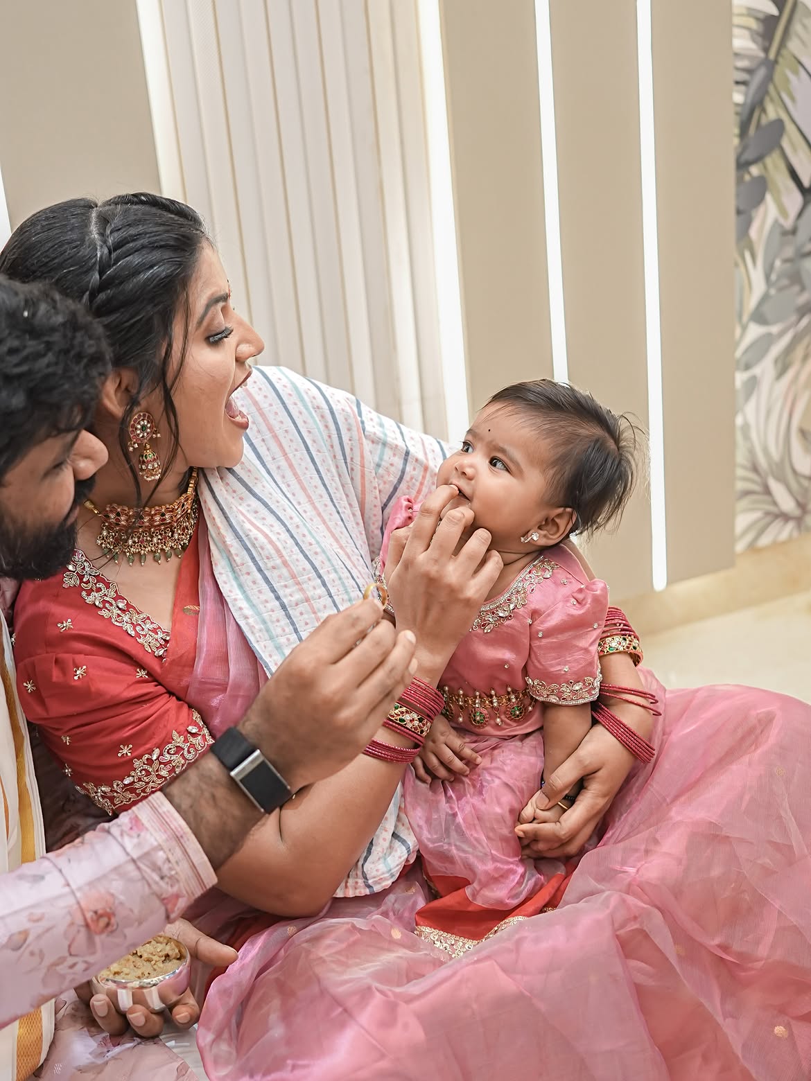 Shiva Jyothi Shares Daughter Annaprasana Photos