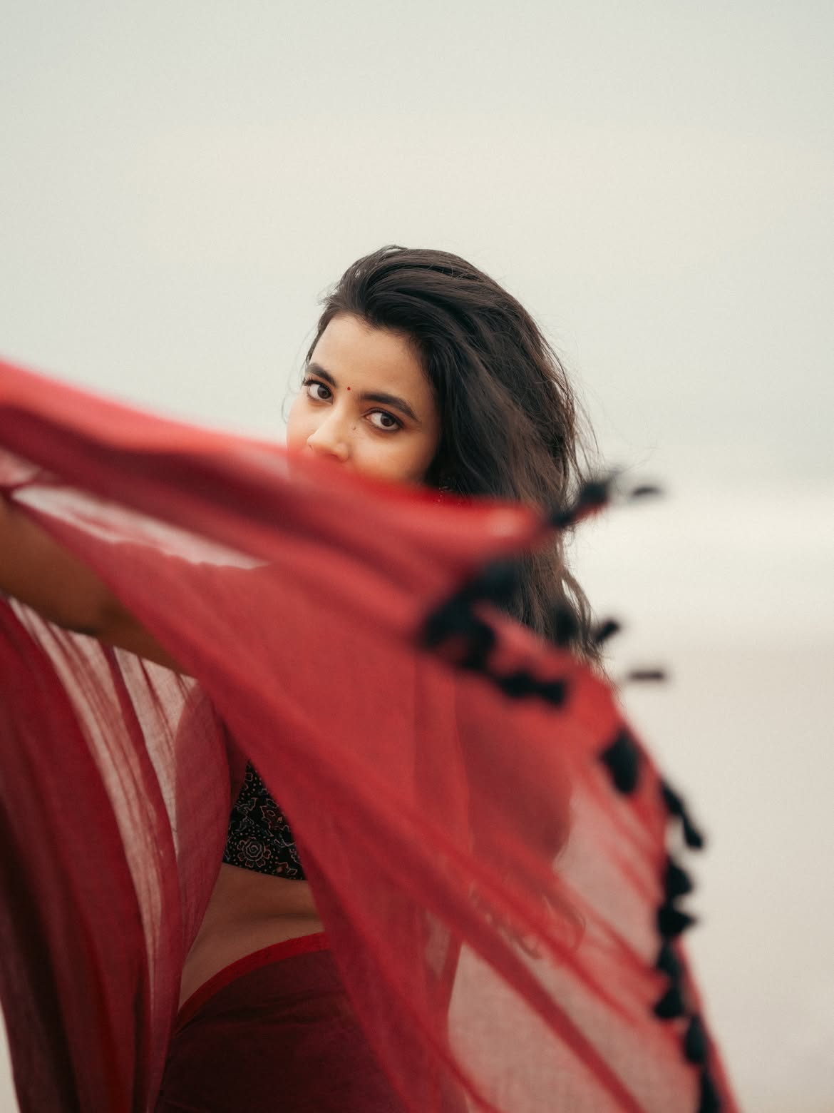 Shivani Nagaram Stunning Looks in Saree at Beach