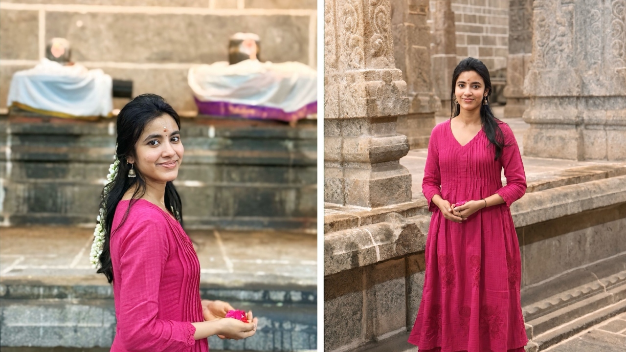 Shivani Nagaram : తమిళ‌నాడులో తెలుగు న‌టి.. కంచీ దేవాల‌యాన్ని సంద‌ర్శించిన శివానీ నాగారం..