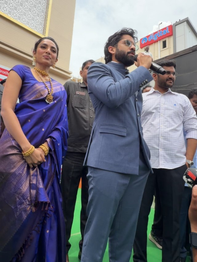 Naga Chaitanya Participated in Shop Opening with his Wife Sobhita Dhulipala