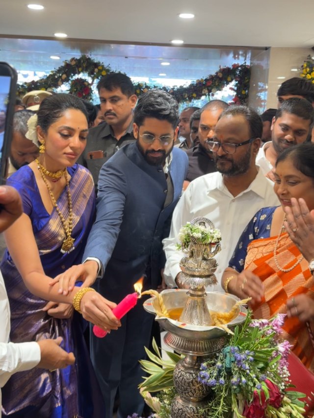 Naga Chaitanya Participated in Shop Opening with his Wife Sobhita Dhulipala