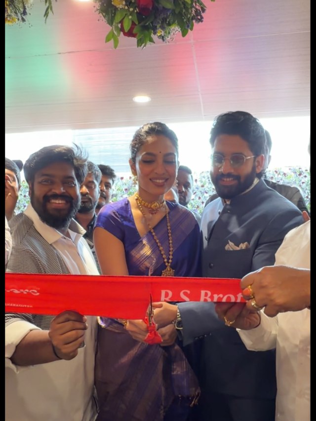 Naga Chaitanya Participated in Shop Opening with his Wife Sobhita Dhulipala