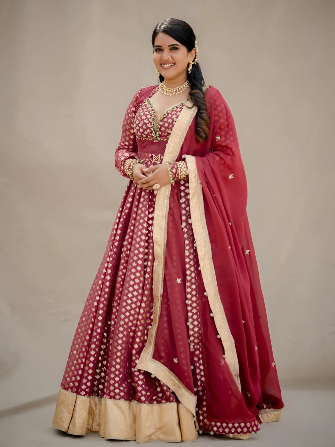 Sravanthi Chokarapu with Beautiful Nose Stud