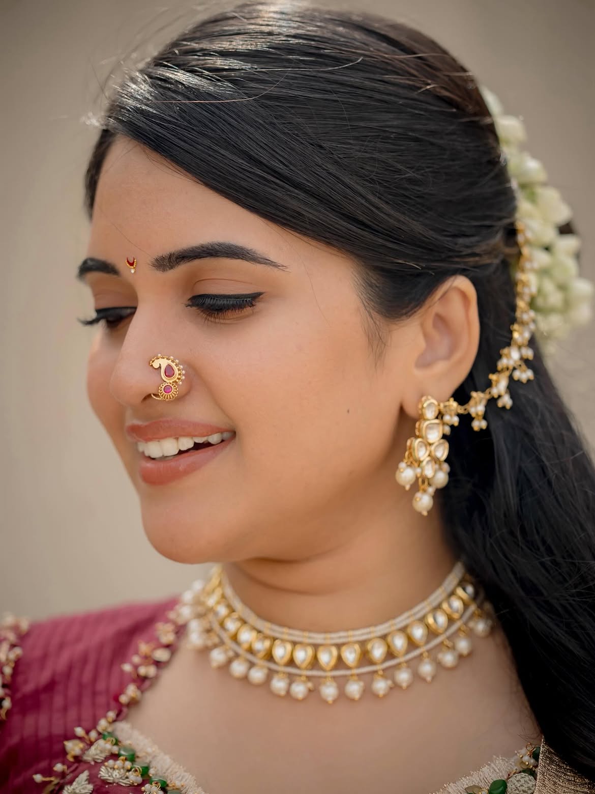 Sravanthi Chokarapu with Beautiful Nose Stud