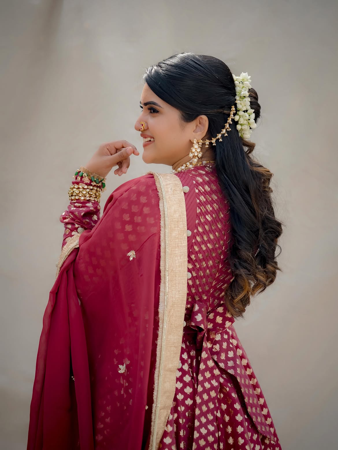 Sravanthi Chokarapu with Beautiful Nose Stud