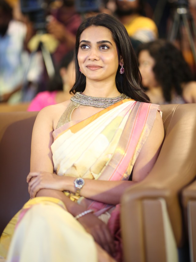 Sri Gouri Priya Stunning Looks in Saree at Chennai Love Story Success Event