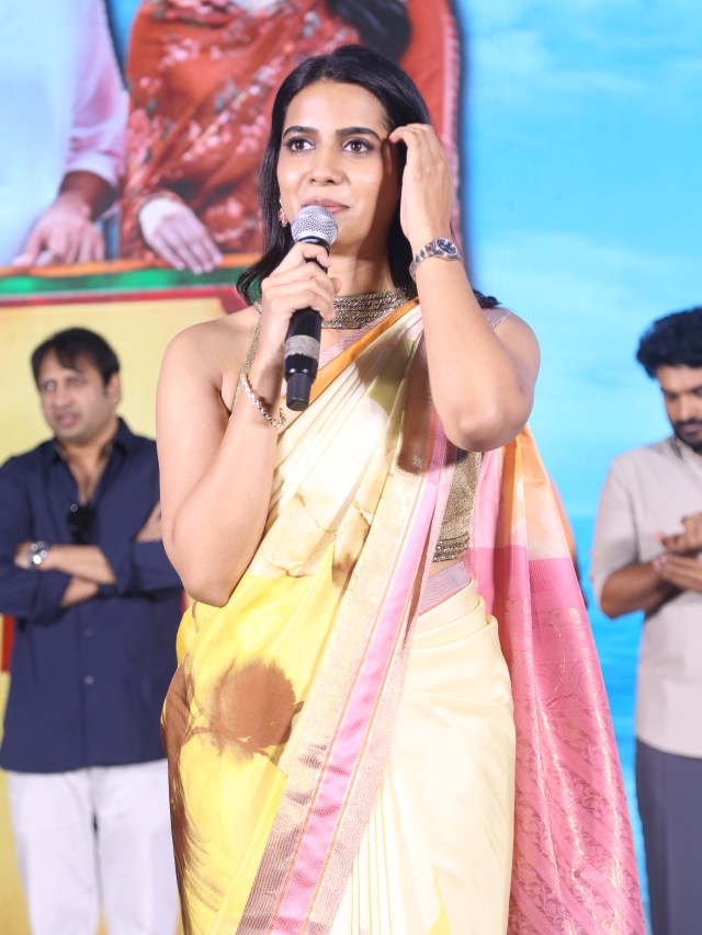 Sri Gouri Priya Stunning Looks in Saree at Chennai Love Story Success Event