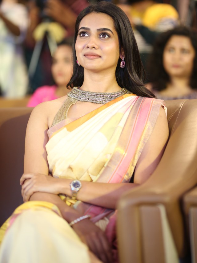 Sri Gouri Priya Stunning Looks in Saree at Chennai Love Story Success Event