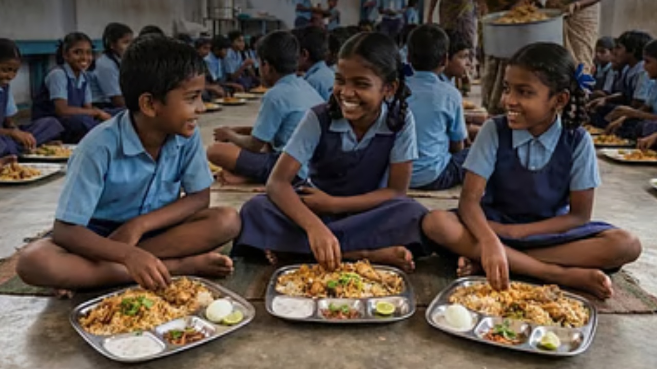 Mid-Day Meal Scheme : ప్రభుత్వ పాఠశాలల్లో విద్యార్థులకు వారానికి ఒకరోజు చికెన్ బిర్యానీ..? ఎప్పటి నుంచి అంటే?