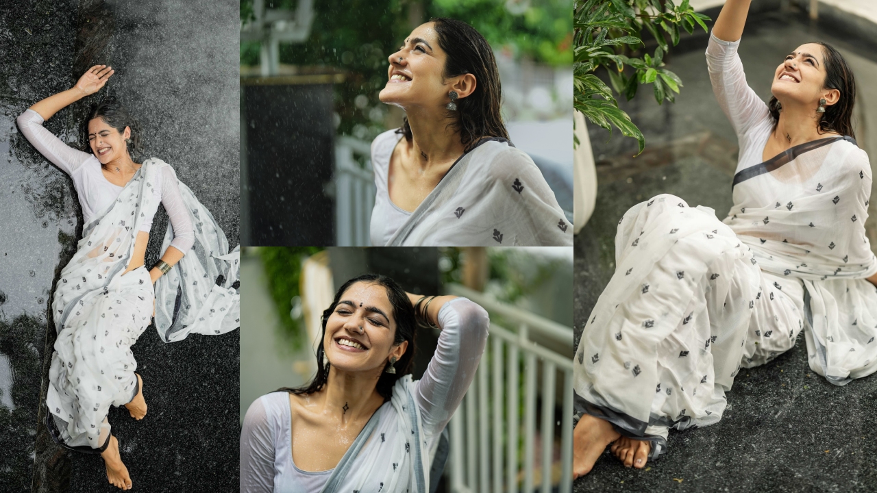 Simran Choudhary : వ‌ర్షంలో త‌డిసిన తెలుగు అందం.. తెలుపు చీర‌లో సిమ్రాన్ చౌద‌రి ఫోటోలు వైర‌ల్‌..