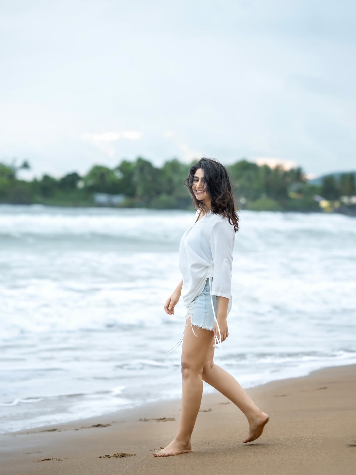 Varshini Sounderajan Enjoying in Beach