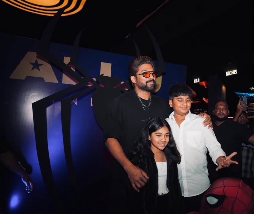 Allu Family in Allu Cinemas for Spider Man Movie