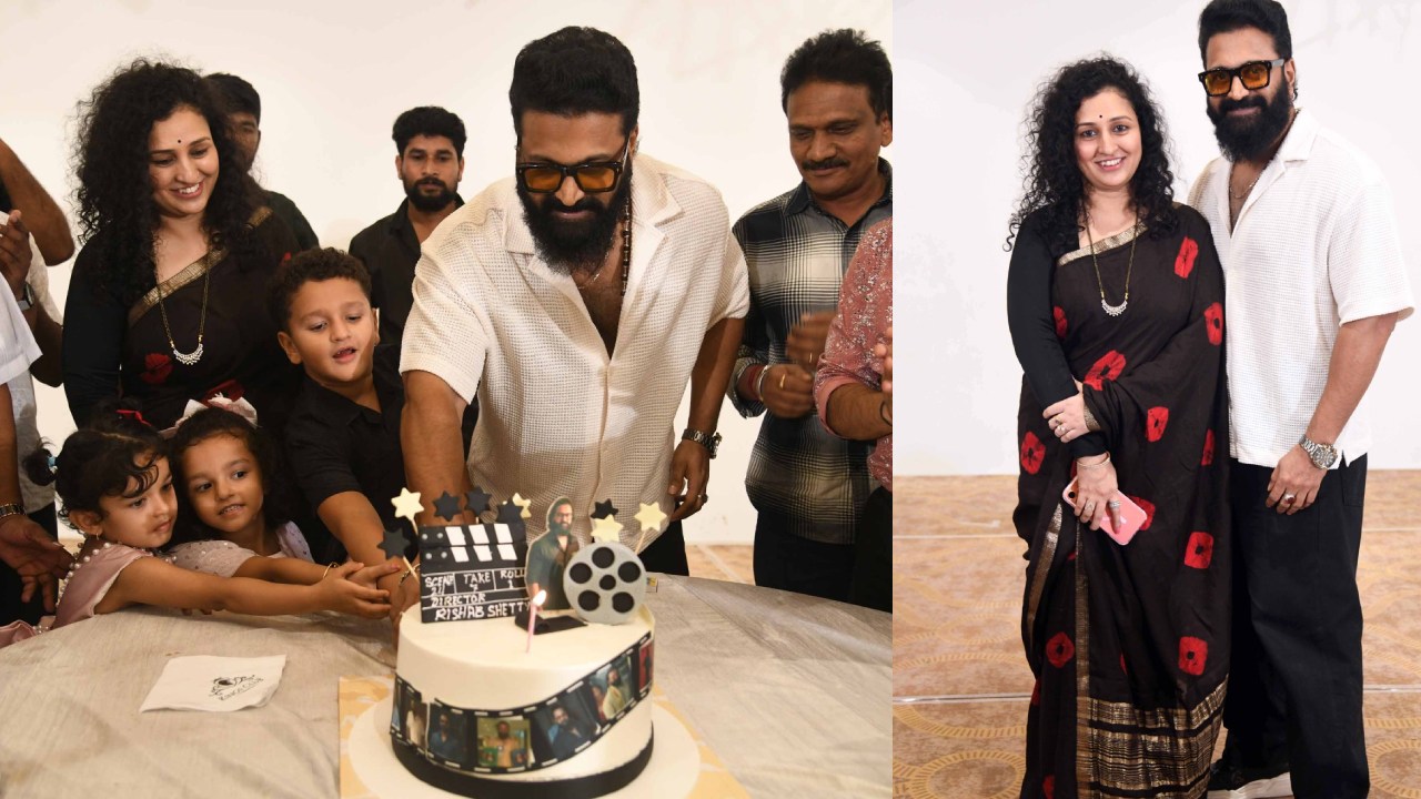 Rishab Shetty  : ఫ్యామిలీతో కలిసి రిషబ్ శెట్టి పుట్టిన రోజు వేడుకలు.. భార్య పిల్లలతో ఫొటోలు వైరల్..